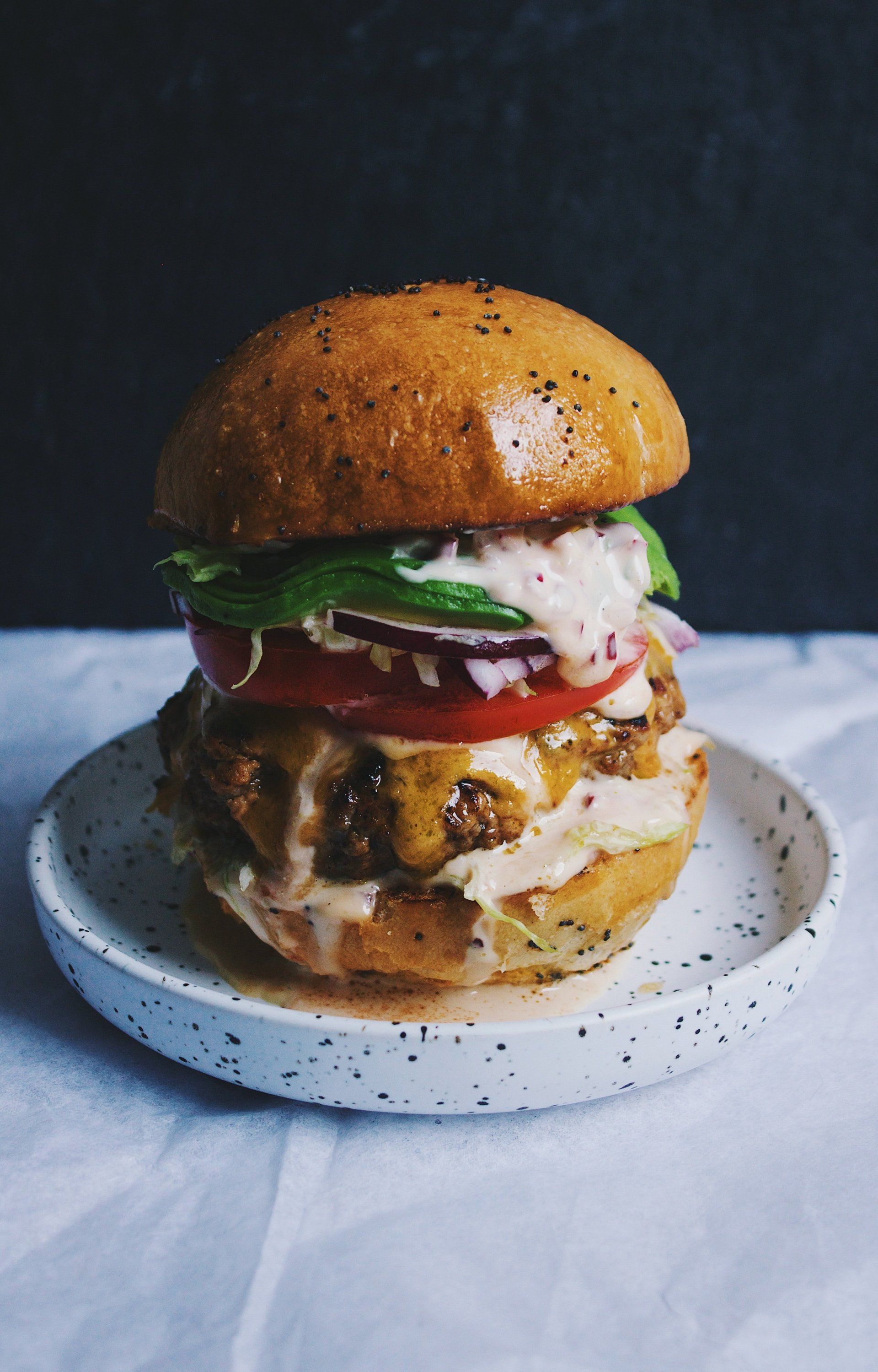 Burger on a plate
